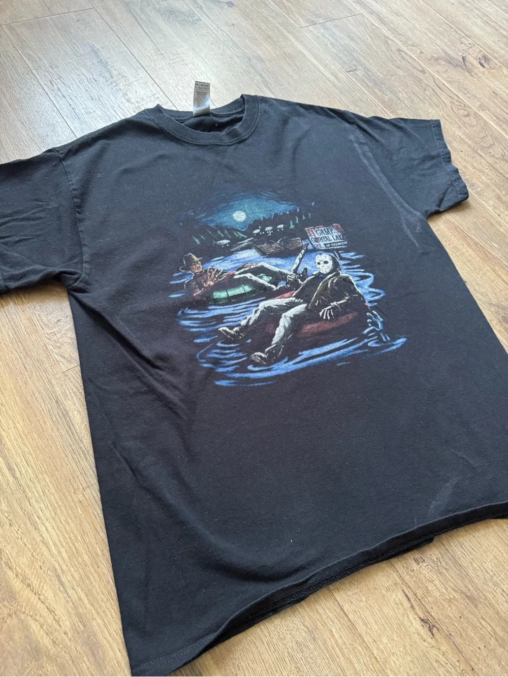 Freddy vs Jason Camp Crystal Lake Horror Mashup T-Shirt